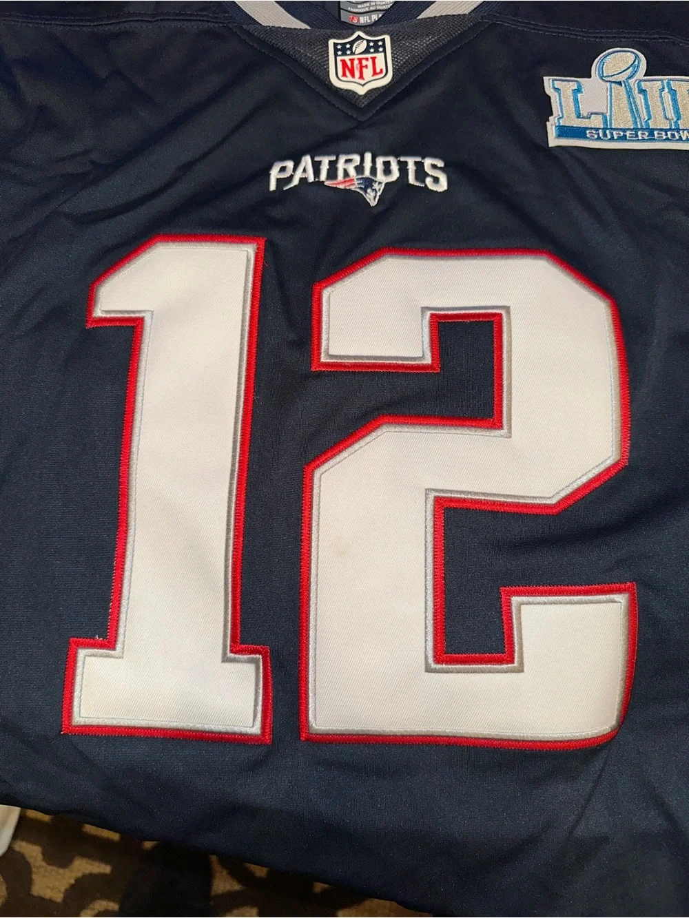 NIKE Tom Brady New England Patriot Super Bowl 53 Screen Game Jersey Men’s 2XL